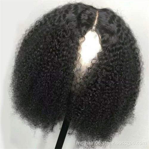 Wholesale Afro Kinky Curly Wig 13x4 Lace Front Human Hair Wig For Black Women Virgin Human Hair Lace Front Wigs